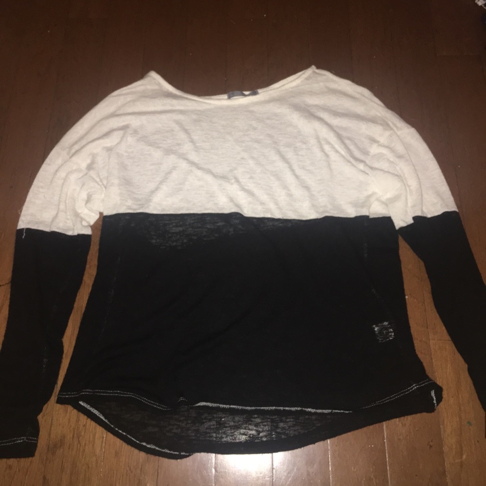 Black and white long sleeve shirt